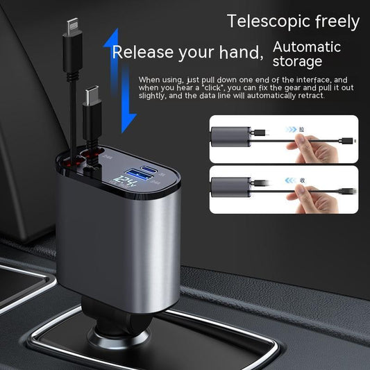Metal Super Fast Charging  USB And TYPE-C Adapter for Car